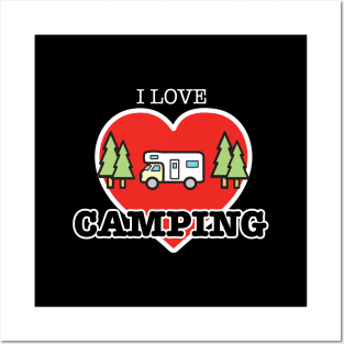 I Love Camping - Heart and Motorhome - Class C Posters and Art